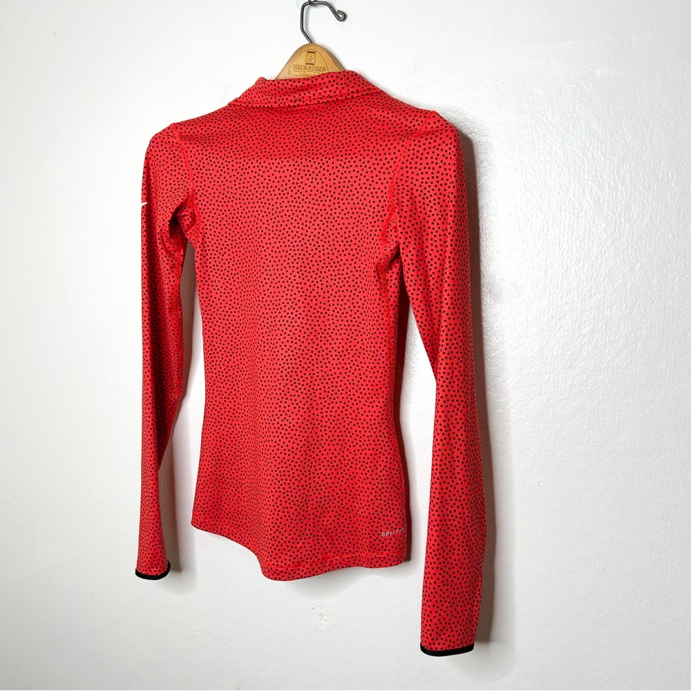 Nike Pro Dri Fit Womens Red Polka Dot Athletic Workout Pullover Sweatshirt‎ XS - Picture 8 of 8